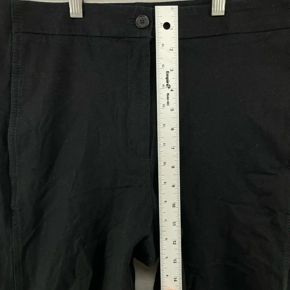 Ann Taylor Pants Women's Sz 8 Black Capri Wide Leg High-Rise Slash Pockets - Picture 4 of 10